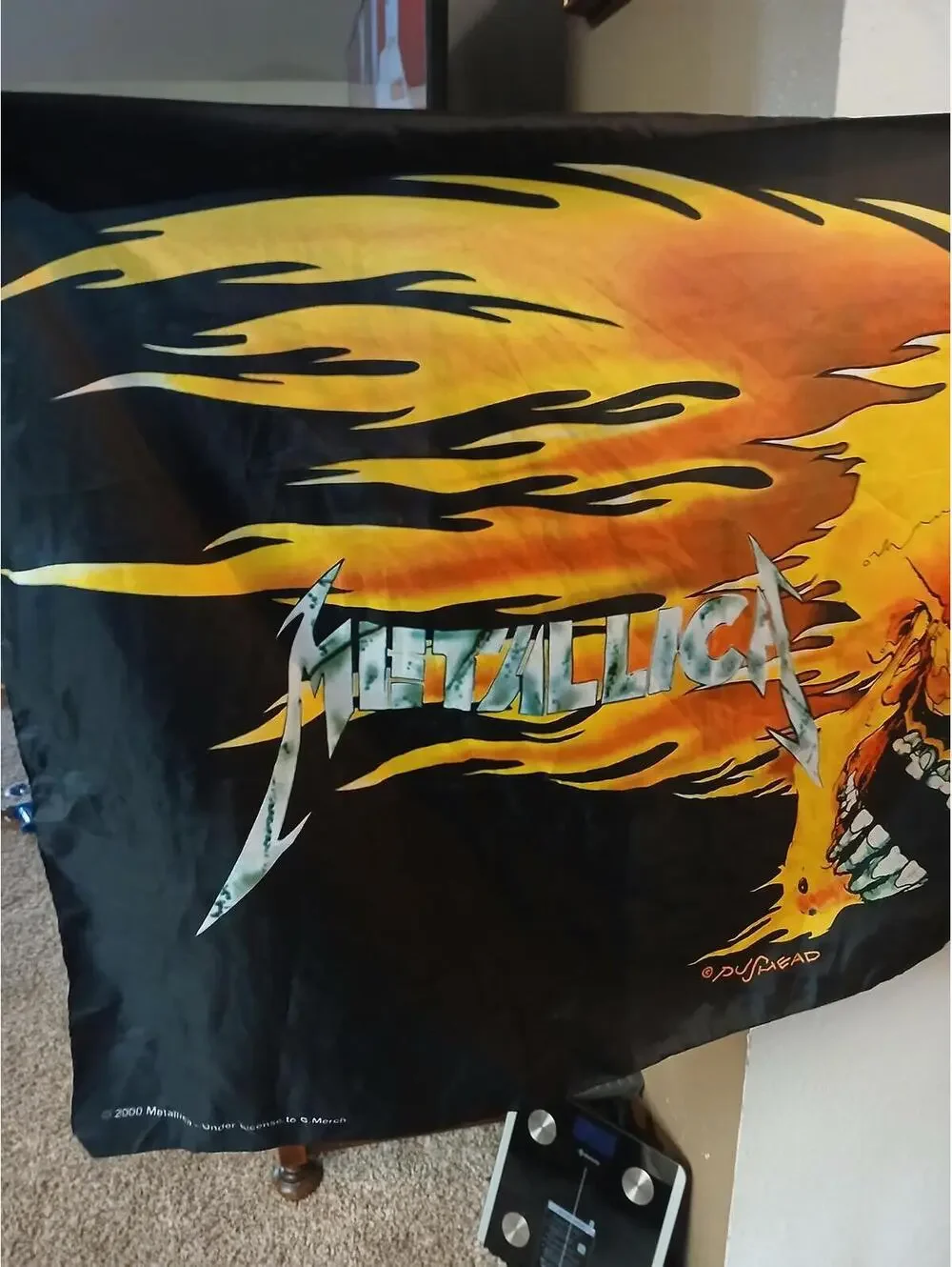 Metallica Flaming Skull Wall Flag Banner